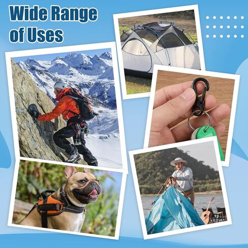 12 PCS Mini Carabiner Clip Small Paracord Clips Metal Tiny Spring Snap Hook Keychains for Backpack Bottle Outdoor Camping Accessories in Saudi Arabia