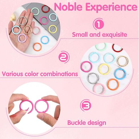 12 PCS Round Carabiner Clip Carabiner Rings Round Keychain Clips Metal Spring O Rings for DIY Bag Purse Handbag Pendant Accessories (Multicolor) in Saudi Arabia
