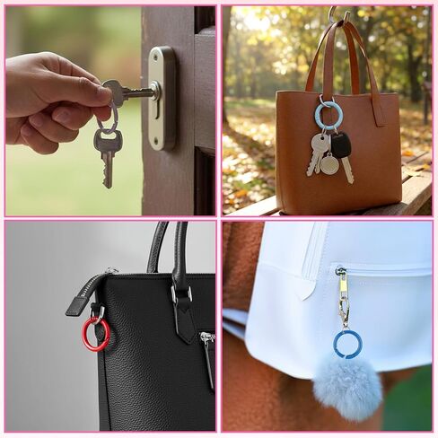 12 PCS Round Carabiner Clip Carabiner Rings Round Keychain Clips Metal Spring O Rings for DIY Bag Purse Handbag Pendant Accessories (Multicolor) in Saudi Arabia