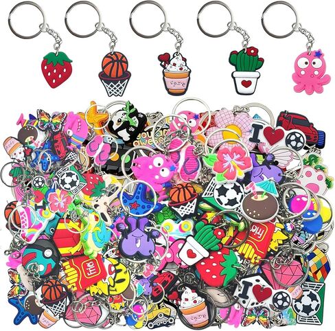 30-Piece Assorted Cute Keychains Set, Mixed Design Keyring Collection Stylish Charms Keychains for Adult Gifts in Saudi Arabia