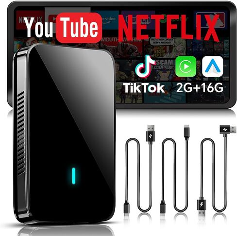 صندوق Magic CarPlay، محول CarPlay اللاسلكي يدعم بطاقة Netflix/YouTube/TF، 2GB+16GB AI Box Carplay، التوصيل والتشغيل، Drivechat مع مهارات الذكاء الاصطناعي، WiFi مزدوج، بلوتوث، يناسب سيارات CarPlay السلكية OEM in Kuwait