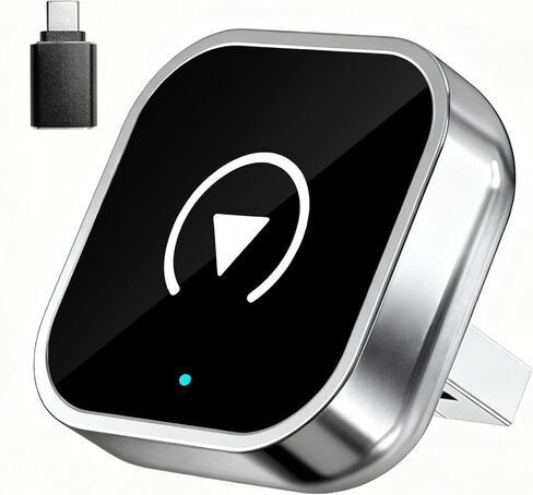 محول CarPlay اللاسلكي وAndroid Auto، تصميم ألومنيوم صغير الحجم للغاية مع تقنية النطاق المزدوج، USB-C/USB-A متوافق مع مركبات CarPlay السلكية in Kuwait
