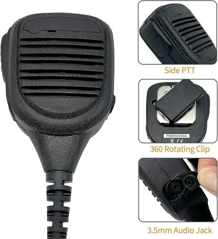 10 Pack PMMN4050AL PMMN4025AL PMMN4025 PMMN4050A Heavy Duty Remote Speaker Mic Shoulder Lapel Microphone for APX6000 APX7000 APX8000 XPR6550 XPR6580 XPR7550e XPR7550 XPR7350e Portable Radio in Saudi Arabia