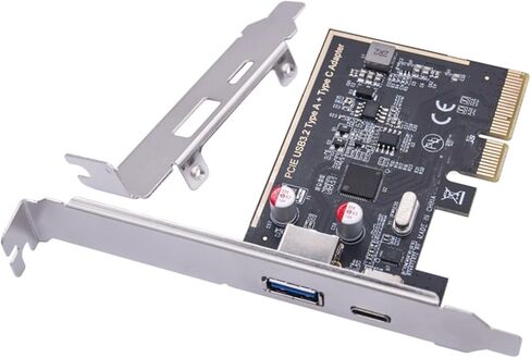 PCIE USB3.2 10Gbps Expansion Card PCIE To 2 Port Type C+A ASM1142 Chip Adapter USB Adapter For Desktop PC Expansion Card in Saudi Arabia