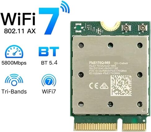 Aboiled WiFi 7 Network Card - Bluetooth 5.4 Tri-Band 5800M M.2 NGFF WiFi Adapter for High-Speed Internet in Kuwait