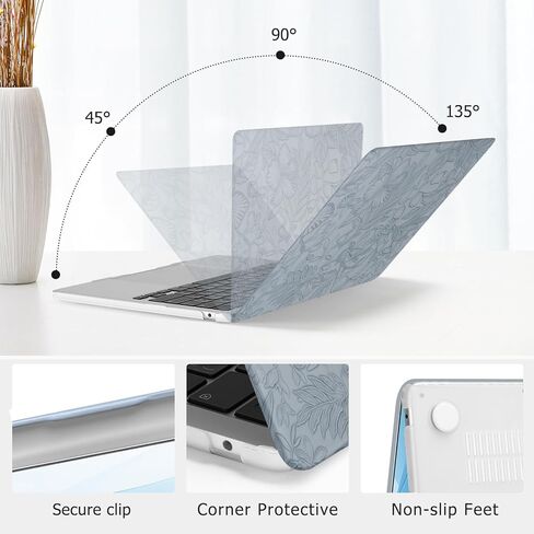 Moseso متوافق مع MacBook Air 13 بوصة الحالة 2025 2024 2023 2022 M3 A3113 M2 A2681 ، مقفات خضراء منسوب الكركديه. in Kuwait