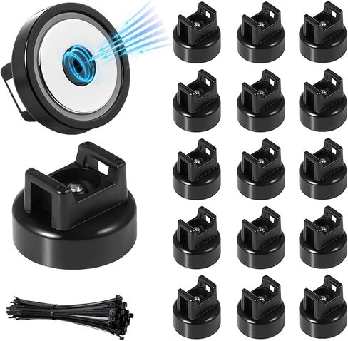 Zbab1 Magnetic Zip Tie Mount - 15PCS Magnetic Zip Tie Holder,Multi-Function Cable Management Base for Cable Organize,Diameter 22mm Features Powerful Magnetic Adhesion(Black) in Saudi Arabia