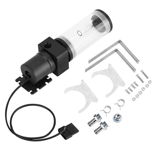 19W 12v CPU Water Cooling Pumpe Reservoir DIY Combo, 800L/H, G 1/4" Thread Port, PC CPU Water Cooling System Heat Exchanger Tool, Transparent Acrylic Material, Easy Install(110mm) in Kuwait