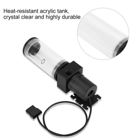 19W 12v CPU Water Cooling Pumpe Reservoir DIY Combo, 800L/H, G 1/4" Thread Port, PC CPU Water Cooling System Heat Exchanger Tool, Transparent Acrylic Material, Easy Install(110mm) in Kuwait
