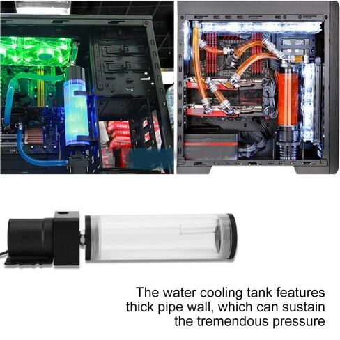 19W 12v CPU Water Cooling Pumpe Reservoir DIY Combo, 800L/H, G 1/4" Thread Port, PC CPU Water Cooling System Heat Exchanger Tool, Transparent Acrylic Material, Easy Install(110mm) in Kuwait