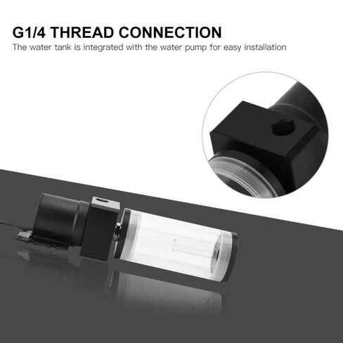 19W 12v CPU Water Cooling Pumpe Reservoir DIY Combo, 800L/H, G 1/4" Thread Port, PC CPU Water Cooling System Heat Exchanger Tool, Transparent Acrylic Material, Easy Install(110mm) in Kuwait