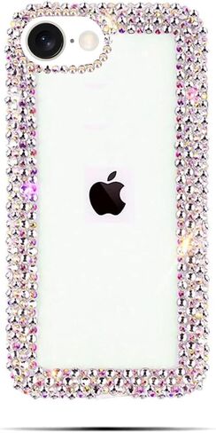 حافظة Bonitec متوافقة مع هاتف iPhone 17 Pro Max للنساء والفتيات ثلاثية الأبعاد لامعة متألقة فاخرة لامعة وجذابة من الكريستال وحجر الراين الماسي الممتص للصدمات غطاء شفاف in Kuwait