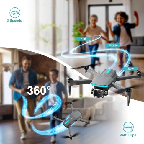 طائرة بدون طيار للأطفال مع كاميرا، طائرة رباعية RC قابلة للطي مع شاشة تحكم عن بعد 4.5 بوصة، محرك بدون فرش، تحوم التدفق البصري، كاميرا قابلة للتعديل، قلاب 360 درجة، صورة/فيديو بالإيماءات، مفتاح تشغيل/أرض واحد، لعبة هدية عيد ميلاد in Kuwait