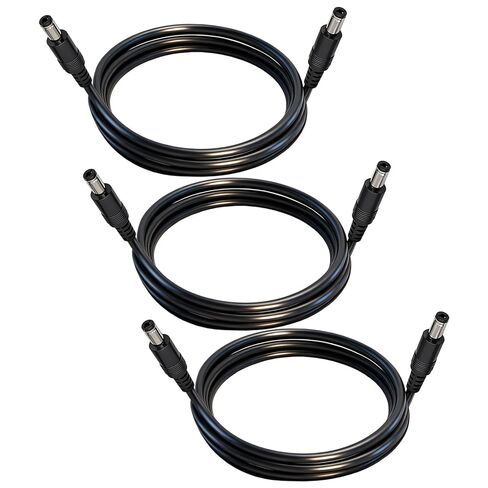 1.6FT 5.5mmx2.5mm DC كابل الطاقة 3 حزم، 18AWG ذكر إلى ذكر تمديد الحبل، 12V / 24V موصل الطاقة في حالات الطوارئ DC5525، لكاميرا CCTV، الألواح الشمسية المحمولة in Kuwait