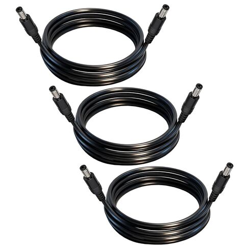 1.6FT 5.5mmx2.5mm DC كابل الطاقة 3 حزم، 18AWG ذكر إلى ذكر تمديد الحبل، 12V / 24V موصل الطاقة في حالات الطوارئ DC5525، لكاميرا CCTV، الألواح الشمسية المحمولة in Kuwait