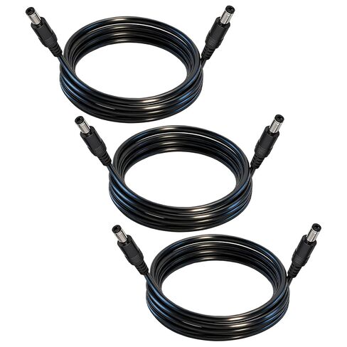 1.6FT 5.5mmx2.5mm DC كابل الطاقة 3 حزم، 18AWG ذكر إلى ذكر تمديد الحبل، 12V / 24V موصل الطاقة في حالات الطوارئ DC5525، لكاميرا CCTV، الألواح الشمسية المحمولة in Kuwait