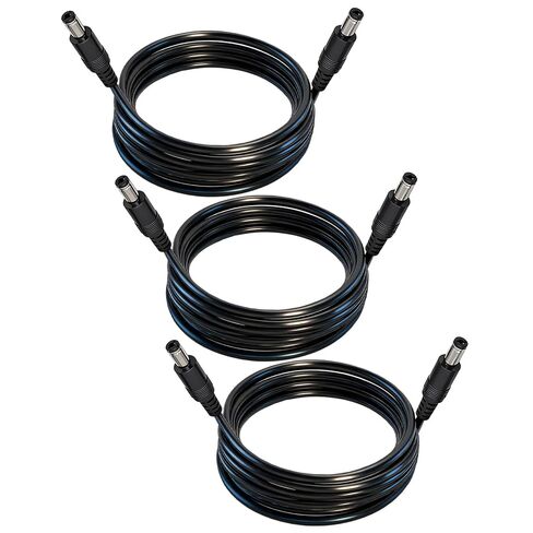 1.6FT 5.5mmx2.5mm DC كابل الطاقة 3 حزم، 18AWG ذكر إلى ذكر تمديد الحبل، 12V / 24V موصل الطاقة في حالات الطوارئ DC5525، لكاميرا CCTV، الألواح الشمسية المحمولة in Kuwait