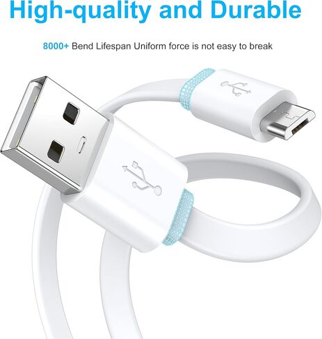 كابل تمديد USB-A إلى Micro USB بطول 10FT 2P، امتداد مسطح لكابل Micro USB لكاميرا الأمان، سلك الشحن ومزامنة البيانات متوافق مع كاميرا Wyze، Pan v3/v3 Pro/OG (2P) in Kuwait
