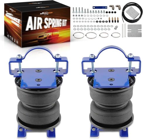 maXpeedingrods 5000 lbs Rear Air Suspension Bag Kit for Chevrolet Silverado GMC Sierra 2500 HD 3500 2001-2010 Air Helper Spring Kit Gray in Saudi Arabia