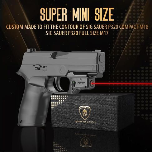 WARRIORLAND Red Laser Sight Fit Sig Sauer P320 Compact M18 & P320 بالحجم الكامل M17، أول شعاع أحمر مع مؤشر الطاقة، ليزر P320 مع مفتاح تشغيل/إيقاف يمكن استخدامه بكلتا اليدين، WLS-112 in Kuwait