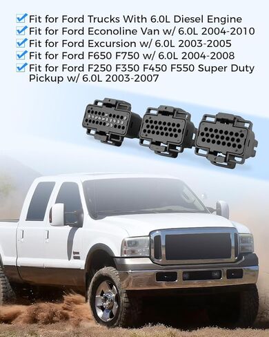 FICM Fuel Injection Control Module Connector Terminal Wiring Harness Plug Fit for Ford Excursion F250 - F750 6.0L Diesel Powerstroke Replace 1456315-2 1456315-6 1437287-6 AP0018 AP0019 AP0020 in Saudi Arabia