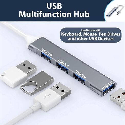 محول USB Hub متعدد المنافذ 4 منافذ USB مقسم USB لأجهزة الكمبيوتر المحمول وXbox ومحرك أقراص فلاش وHDD ووحدة التحكم والطابعة والكاميرا ولوحة المفاتيح والماوس والمزيد in Saudi Arabia