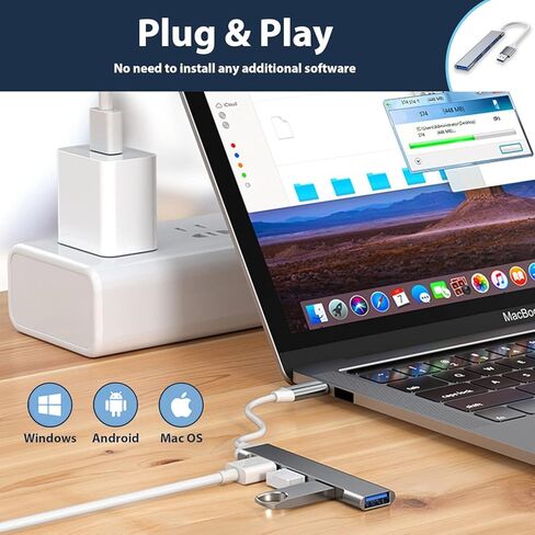 محول USB Hub متعدد المنافذ 4 منافذ USB مقسم USB لأجهزة الكمبيوتر المحمول وXbox ومحرك أقراص فلاش وHDD ووحدة التحكم والطابعة والكاميرا ولوحة المفاتيح والماوس والمزيد in Saudi Arabia