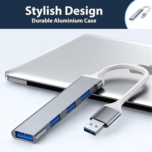 محول USB Hub متعدد المنافذ 4 منافذ USB مقسم USB لأجهزة الكمبيوتر المحمول وXbox ومحرك أقراص فلاش وHDD ووحدة التحكم والطابعة والكاميرا ولوحة المفاتيح والماوس والمزيد in Saudi Arabia