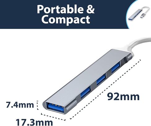 محول USB Hub متعدد المنافذ 4 منافذ USB مقسم USB لأجهزة الكمبيوتر المحمول وXbox ومحرك أقراص فلاش وHDD ووحدة التحكم والطابعة والكاميرا ولوحة المفاتيح والماوس والمزيد in Saudi Arabia