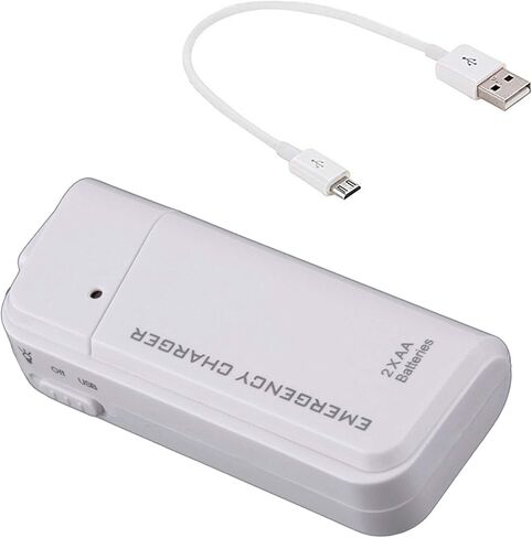 VOLT+ Portable AA Battery Travel Charger Compatible with Apple iPhone 16, 15, 14, and Pro, Pro Max, Plus Models Re-Charger Emergency Backup+ LED Light (2AA Batteries USB-C in Saudi Arabia