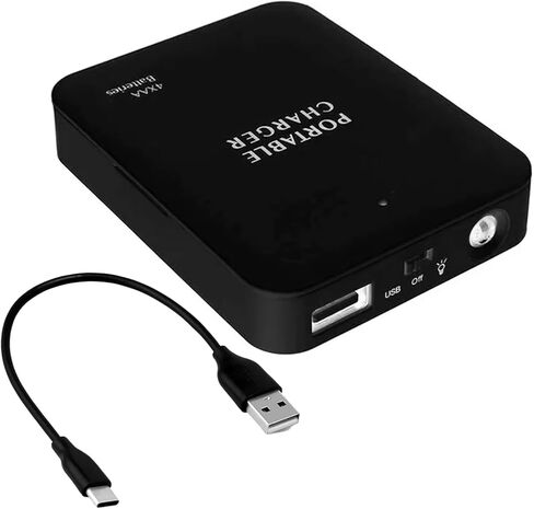VOLT+ Portable AA Battery Travel Charger Compatible with Apple iPhone 16, 15, 14, and Pro, Pro Max, Plus Models Re-Charger Emergency Backup+ LED Light (2AA Batteries USB-C in Saudi Arabia