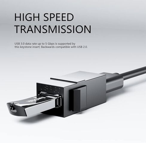 BERLAT USB 3.0 Keystone Jack Coupler، محول موصل أنثى إلى أنثى - 5 عبوات سوداء للوحات الحائط، ولوحات التصحيح، والشبكات وتركيب البيانات in Kuwait
