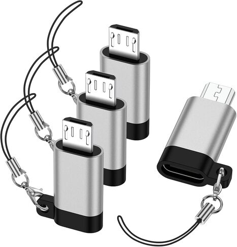 Micro USB to USB C Adapter, 4Pack Type C Female to Micro USB Male Adapter Mini-USB Connector Support Charge & Data Sync for Samsung Galaxy S7/S7+/S7 Edge/S6/S6 Edge/J3/J7/Note 6/5,LG G4,Nexus 4/5/6 in Saudi Arabia