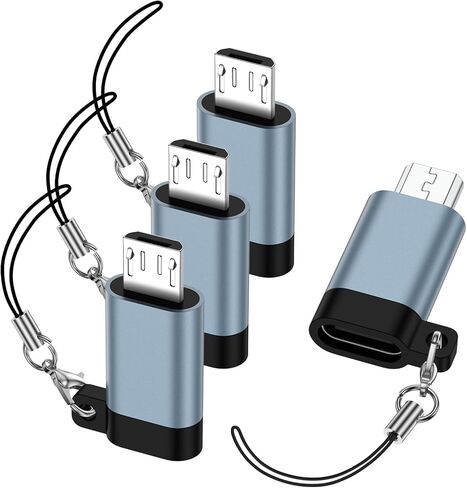 محول Micro USB إلى USB C، 4 حزم من النوع C أنثى إلى محول Micro USB ذكر يدعم الشحن ومزامنة البيانات لهواتف Samsung Galaxy S7/S7+/S7 Edge/S6/S6 Edge/J3/J7/Note 6/5، LG G4، Nexus 4/5/6 in Kuwait