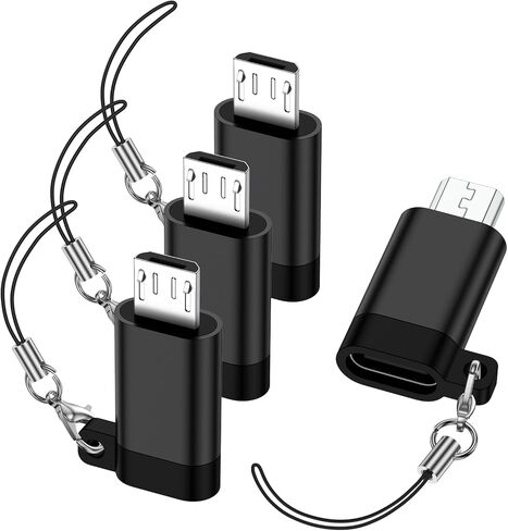 محول Micro USB إلى USB C، 4 حزم من النوع C أنثى إلى محول Micro USB ذكر يدعم الشحن ومزامنة البيانات لهواتف Samsung Galaxy S7/S7+/S7 Edge/S6/S6 Edge/J3/J7/Note 6/5، LG G4، Nexus 4/5/6 in Kuwait