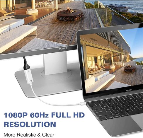 محول Mini DisplayPort إلى HDMI لجهاز Apple MacBook Pro (قبل 2016) محول Mini DP إلى HDMI متوافق مع MacBook Air/Pro وMicrosoft Surface Pro/Dock وجهاز العرض والمزيد - حزمة واحدة in Saudi Arabia
