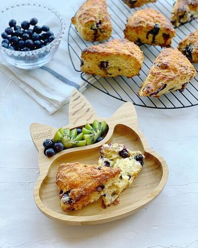 طبق أطفال من الخيزران مع شفط - طبق كوب شفط للأطفال والرضع، طبق طعام أطفال من الخيزران الطبيعي غير السام يبقى باردًا عند اللمس من أجل الفطام بقيادة الطفل (وحيد القرن) in Kuwait