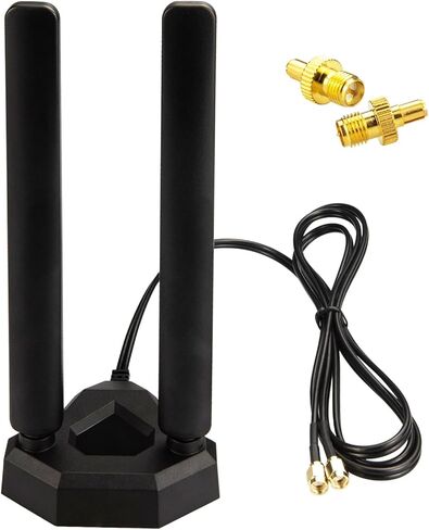 Boobrie Dual Band WiFi Antenna 2.4GHz 5GHz 5.8GHz TS9 WiFi Antenna with Magnetic Base 5dBi External Antennas for Wi-Fi Router/Hotspot/Industrial IoT/Car WiFi, 6.56Ft Low Loss Cable in Saudi Arabia