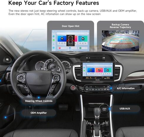 Dasaita 8GB+256GB Head Unit for Honda Accord 2013-2017, 10.2'' Android 13 Car Stereo, Wireless Carplay Android Auto, Plug & Play GPS Navigation, Voice Control, 18FM/12AM Radio in Saudi Arabia