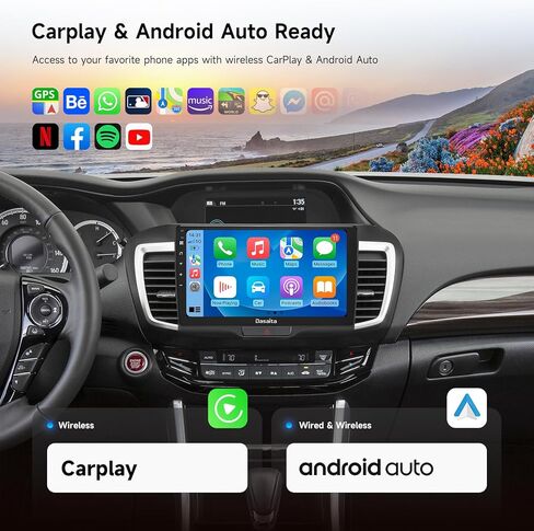 Dasaita 8GB+256GB Head Unit for Honda Accord 2013-2017, 10.2'' Android 13 Car Stereo, Wireless Carplay Android Auto, Plug & Play GPS Navigation, Voice Control, 18FM/12AM Radio in Saudi Arabia