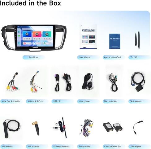 Dasaita 8GB+256GB Head Unit for Honda Accord 2013-2017, 10.2'' Android 13 Car Stereo, Wireless Carplay Android Auto, Plug & Play GPS Navigation, Voice Control, 18FM/12AM Radio in Saudi Arabia