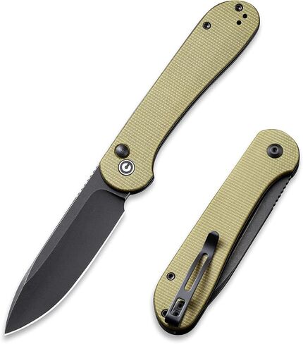 CIVIVI Pocket Folding Knife with 3.47" 14C28N Blade Micarta Handle, Button Lock Elementum Knife for EDC C2103D (Brown) in Saudi Arabia