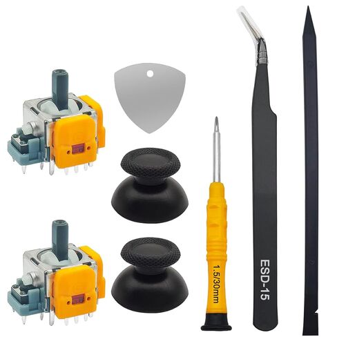 Hall Effect Joystick Repair Kit Compatible with PS5 Controller, SourceTon Anti Drift Replacement Kit with 2 Hall Joysticks, 2 Thumbstick Caps, Metal Tweezer, Screwdriver, Pry Tools in Saudi Arabia