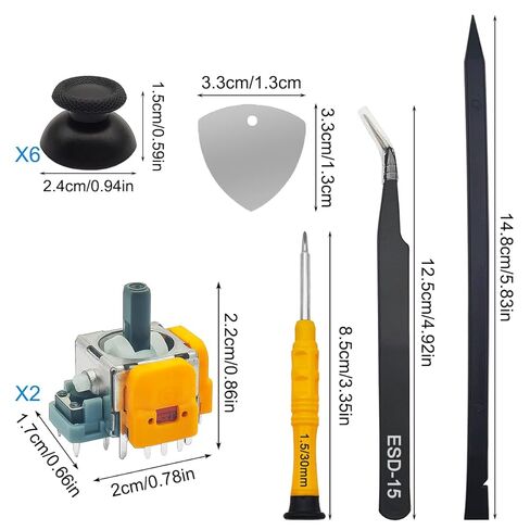 Hall Effect Joystick Repair Kit Compatible with PS5 Controller, SourceTon Anti Drift Replacement Kit with 2 Hall Joysticks, 2 Thumbstick Caps, Metal Tweezer, Screwdriver, Pry Tools in Saudi Arabia