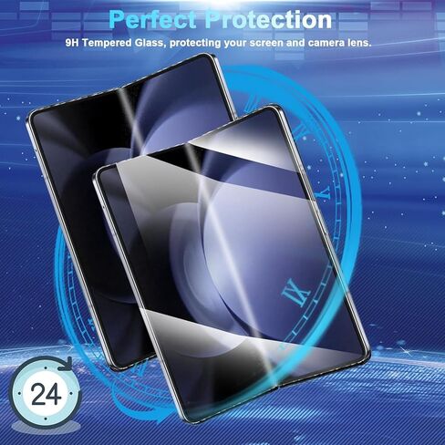 [مجموعة مكونة من 6 قطع] واقي شاشة متوافق مع هاتف Galaxy Z Fold 5 5G - 2 طبقة داخلية من مادة TPU + 2 زجاج مقسى خارجي + 2 واقي لعدسة الكاميرا، وضوح عالي، مضاد للكسر in Kuwait