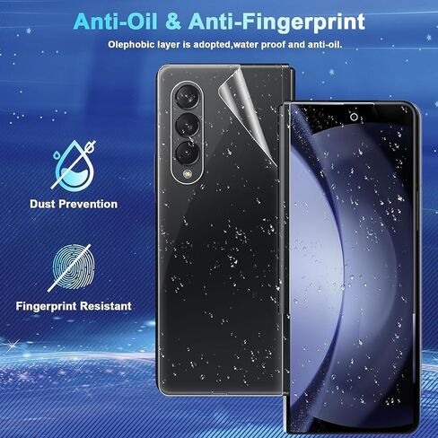 [مجموعة مكونة من 6 قطع] واقي شاشة متوافق مع هاتف Galaxy Z Fold 5 5G - 2 طبقة داخلية من مادة TPU + 2 زجاج مقسى خارجي + 2 واقي لعدسة الكاميرا، وضوح عالي، مضاد للكسر in Kuwait
