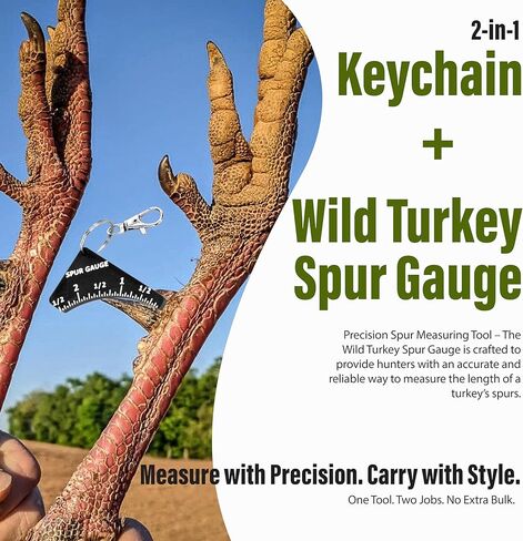 مقياس تحفيز تركيا PLA المطبوع ثلاثي الأبعاد من زي كوستيوم ويزارد مع مشبك سلسلة مفاتيح - قياس دقيق للمهمات حتى 1/16 بوصة لتحديد عمر Gobbler، سترة صيد خفيفة الوزن وإكسسوارات الحزمة in Kuwait