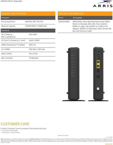 موسع AM525 Moca إلى إيثرنت لاسلكي 802.11ac ثنائي النطاق WiFi Frontier Fios in Saudi Arabia