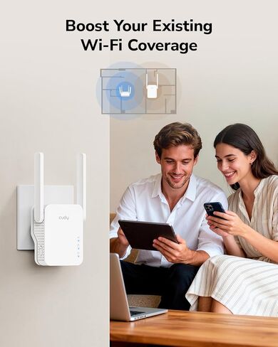 موسع نطاق WiFi Cudy RE300 N300، معزز إشارة 300 ميجا بت في الثانية 2.4 جيجا هرتز مع منفذ إيثرنت، موسع شبكة WiFi مع زر WPS، مكرر التوصيل والتشغيل، يدعم AP/مكرر/وضع العميل in Saudi Arabia
