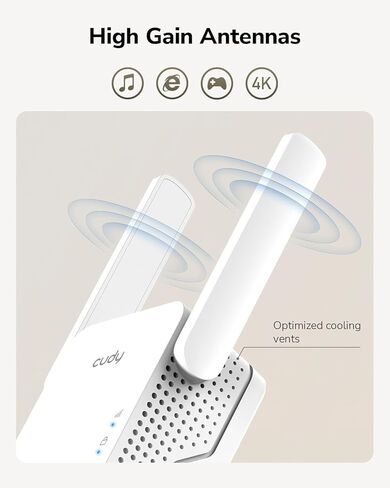 موسع نطاق WiFi Cudy RE300 N300، معزز إشارة 300 ميجا بت في الثانية 2.4 جيجا هرتز مع منفذ إيثرنت، موسع شبكة WiFi مع زر WPS، مكرر التوصيل والتشغيل، يدعم AP/مكرر/وضع العميل in Saudi Arabia
